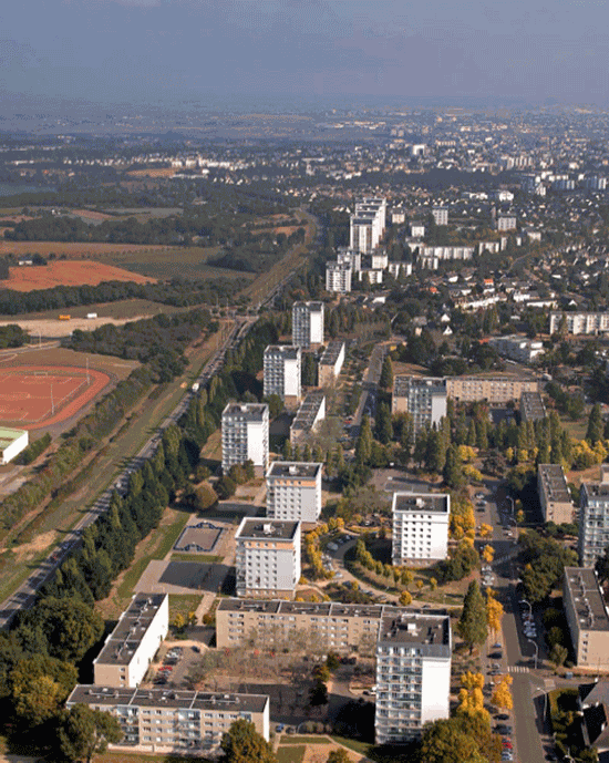 Saint-Nazaire : ZAC Grenapin vue des quartiers ouest