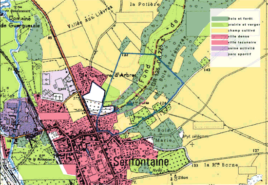 Sérifontaine : réserve de Frier occupation des sols