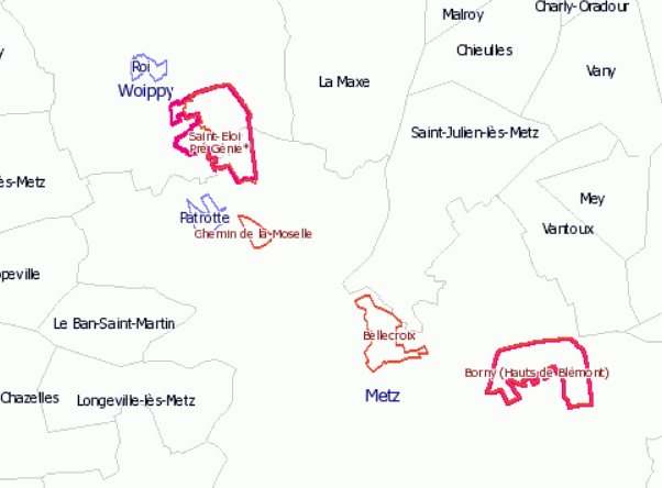 Woippy : localisation Saint-Eloi dans Metz