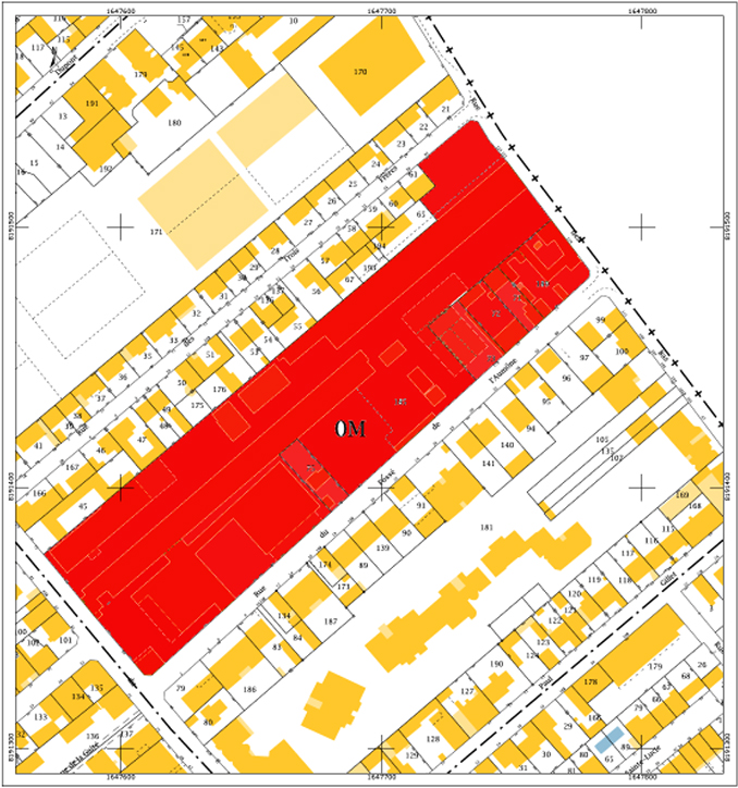 Asnières Agnettes 200 logements terrain sur cadastre