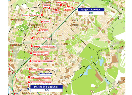 plan de la ligne St Denis Sarcelles