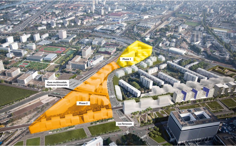 La Défense Seine Arche Coeur de Quartier CdQ les deux phases maquette Pixium Infracom