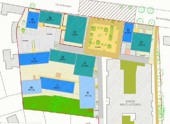 Nantes : Sautron îlot carrosserie plan masse février 2011 MINI