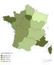 Logement : évolution sur douze mois du nombre autorisés par grandes régions fin janvier2016