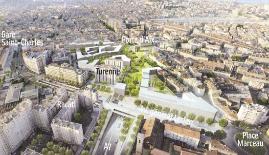 Marseille : vue du secteur Porte d'Aix