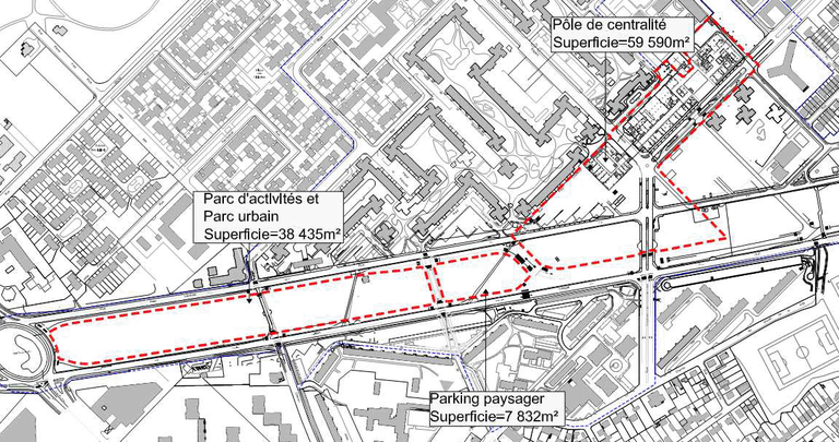 Aulnay-sous-Bois : périmètre ZAC des Aulnes GRAND