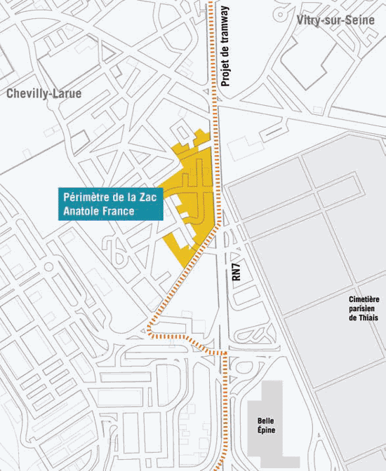 Chevilly-Larue : ZAC Anatole-France périmètre