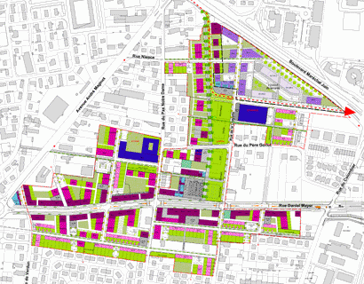 Tours : quartier Monconseil Eva Samuel plan masse