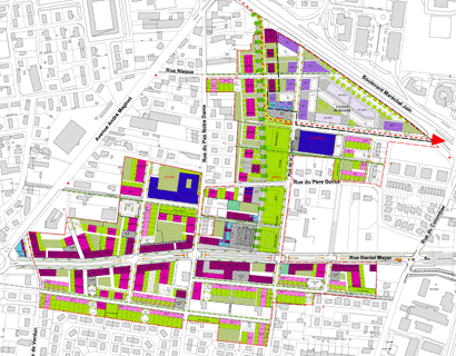 Tours : quartier Monconseil Eva Samuel plan masse