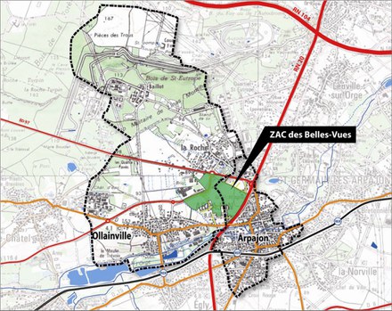 Arpajon : mission de maîtrise d'oeuvre pour les 56 hectares de la ZAC des Belles Vues