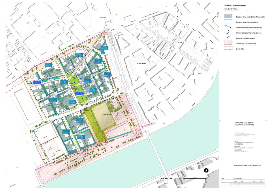 Asnières : gestion des eaux de pluie et d'inondation dans le futur Parc d'Affaires