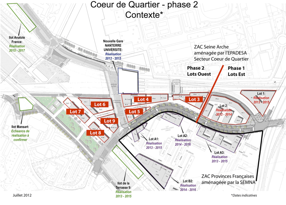 Nanterre / ZAC Seine Arche : Trois groupements en lice pour la deuxième tranche de Coeur de Quartier