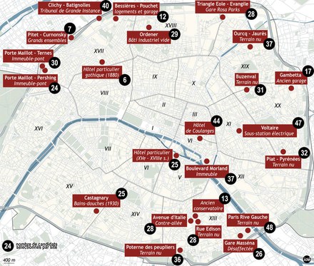 Réinventer Paris : et voici la répartition, site par site, des 650 pré-sélectionnés