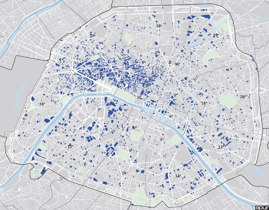 Paris : l'APUR estime à 18 millions de mètres carrés le parc de bureaux