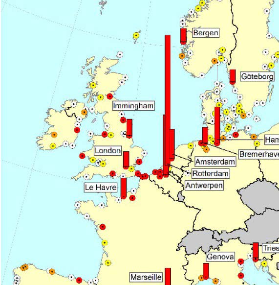 Grands Ports Maritimes GPM concurrence en Europe selon les volumes transportés CIMER18