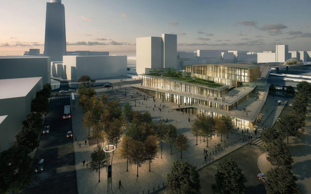 Saint-Denis Pleyel perse du futur quartier et gare KengoKuma SGPKK 2018