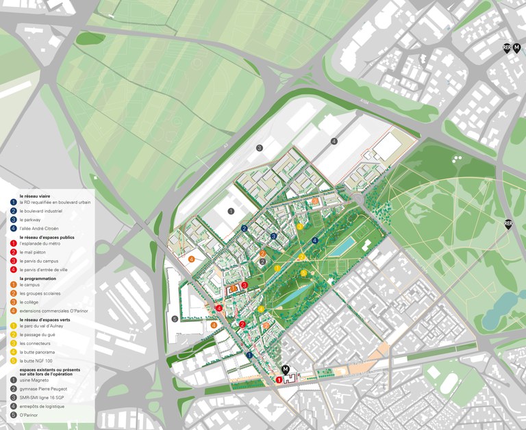 Aulnay PSA ValFrancilia plan de masse Agence Richez Associés avec légendes