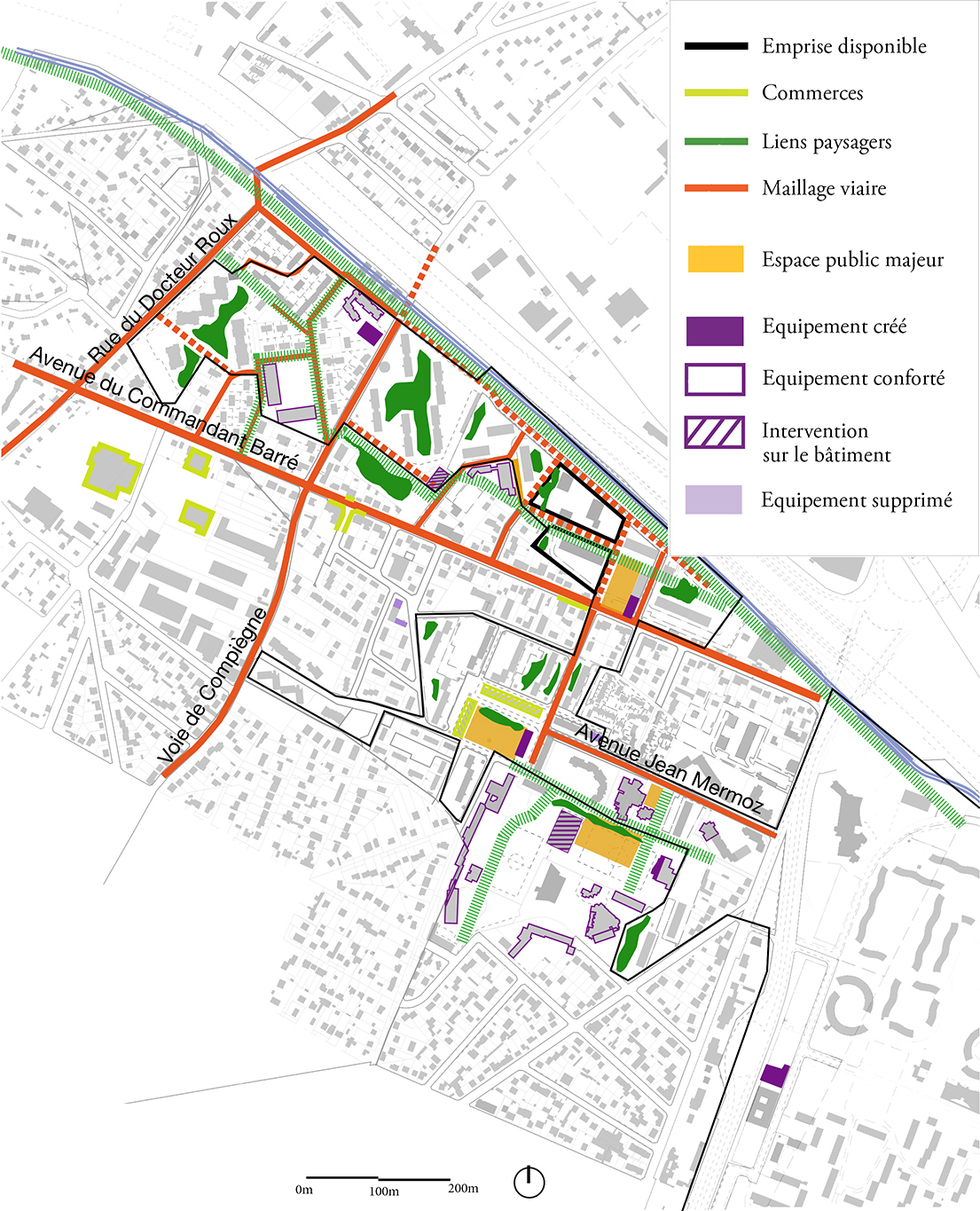 VITRY CHATILLON plan synthèse des principes d'aménagement