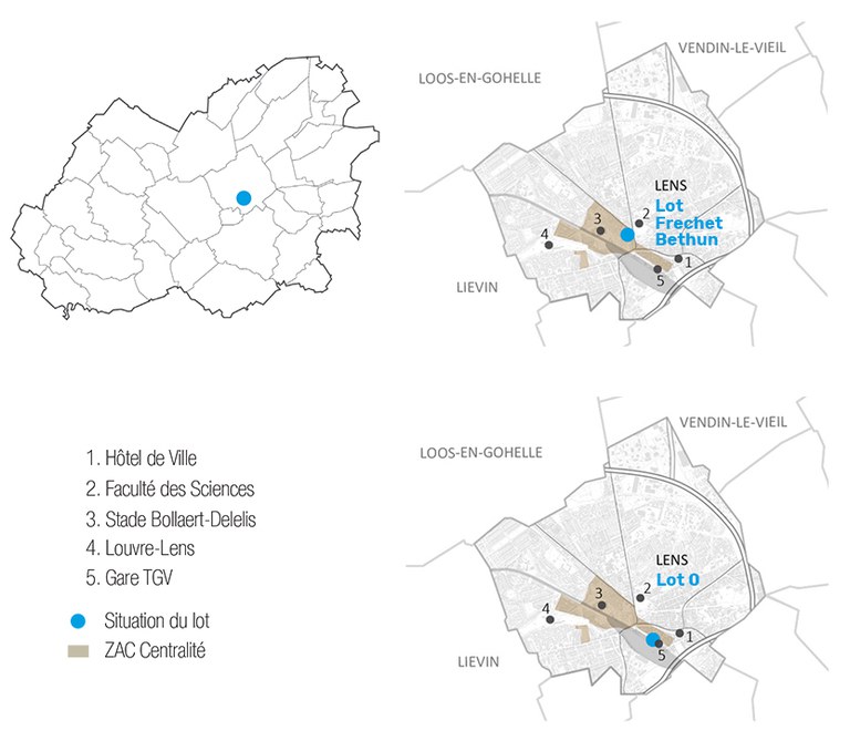 ZAC centralité de Lens SITUATION Lot Frechet Bethun et Lot 0