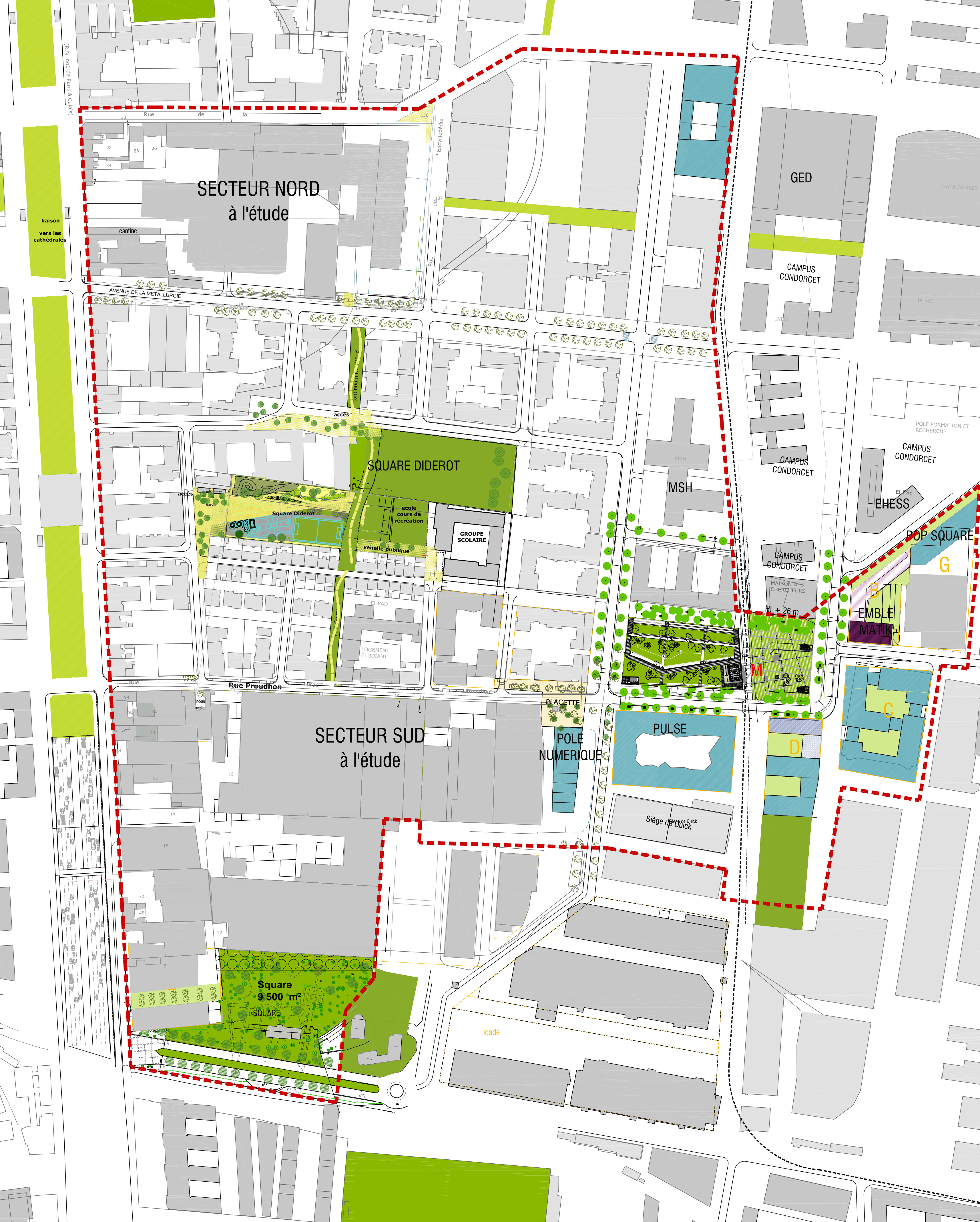 Plaine Saint Denis Nozal Front Populaire plan masse 2019