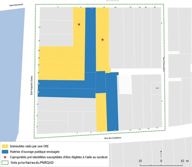 PNRQAD de Bayonne_Localisation des immeubles prioritaires Ilôt 45