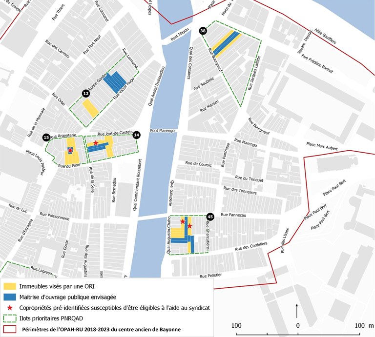 PNRQAD de Bayonne_Localisation des immeubles prioritaires