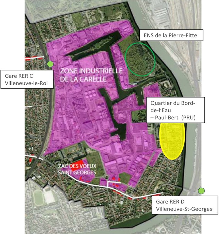 La Carelle-Villeneuve le Roi_Plan des différents ensembles composant le secteur du Bord-de-l’Eau