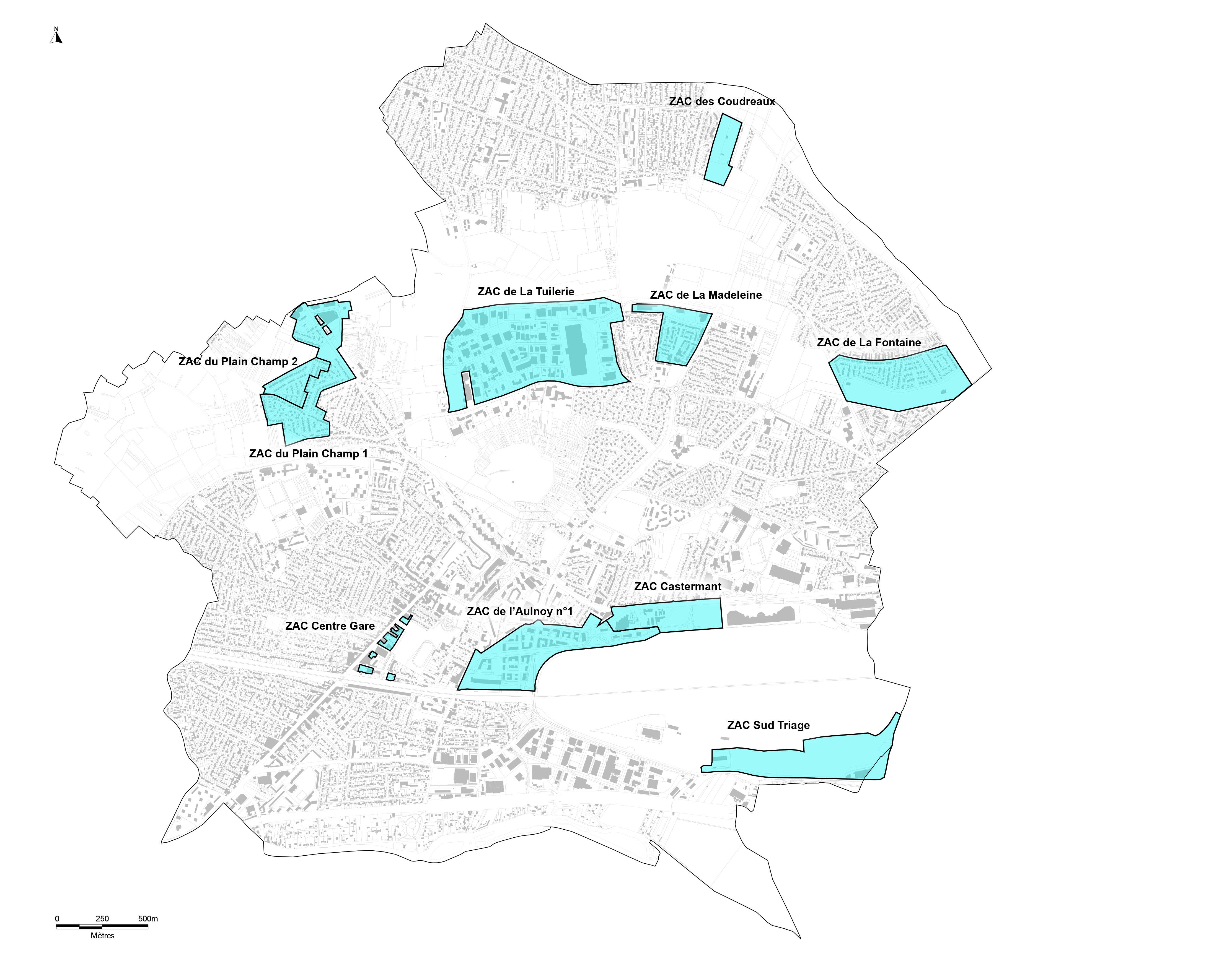 Chelles PLU décembre 2019 plan des ZAC