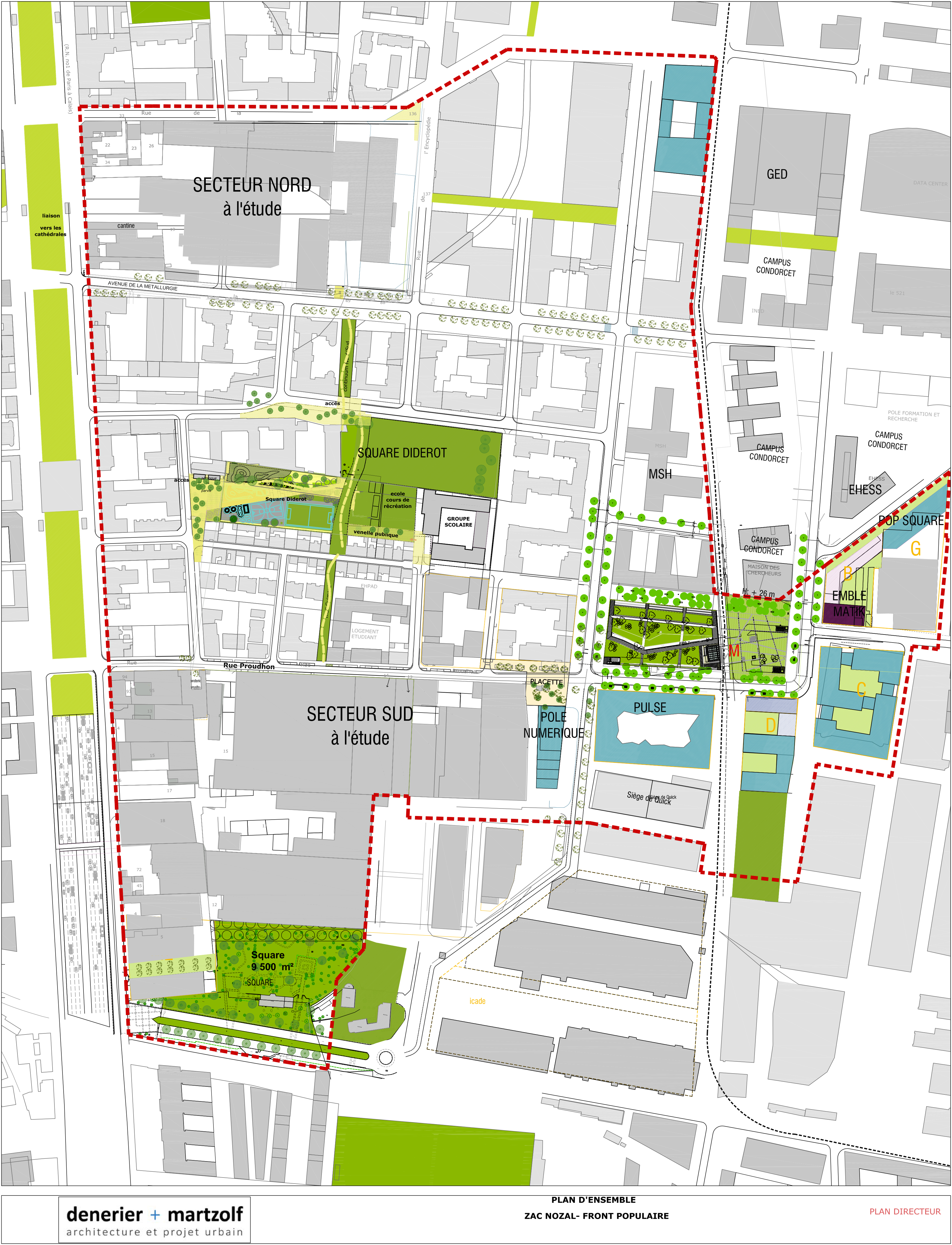 Plaine Saint-Denis ZAC Nozal Font Populaire plan de masse 2019 source Plaine Dév