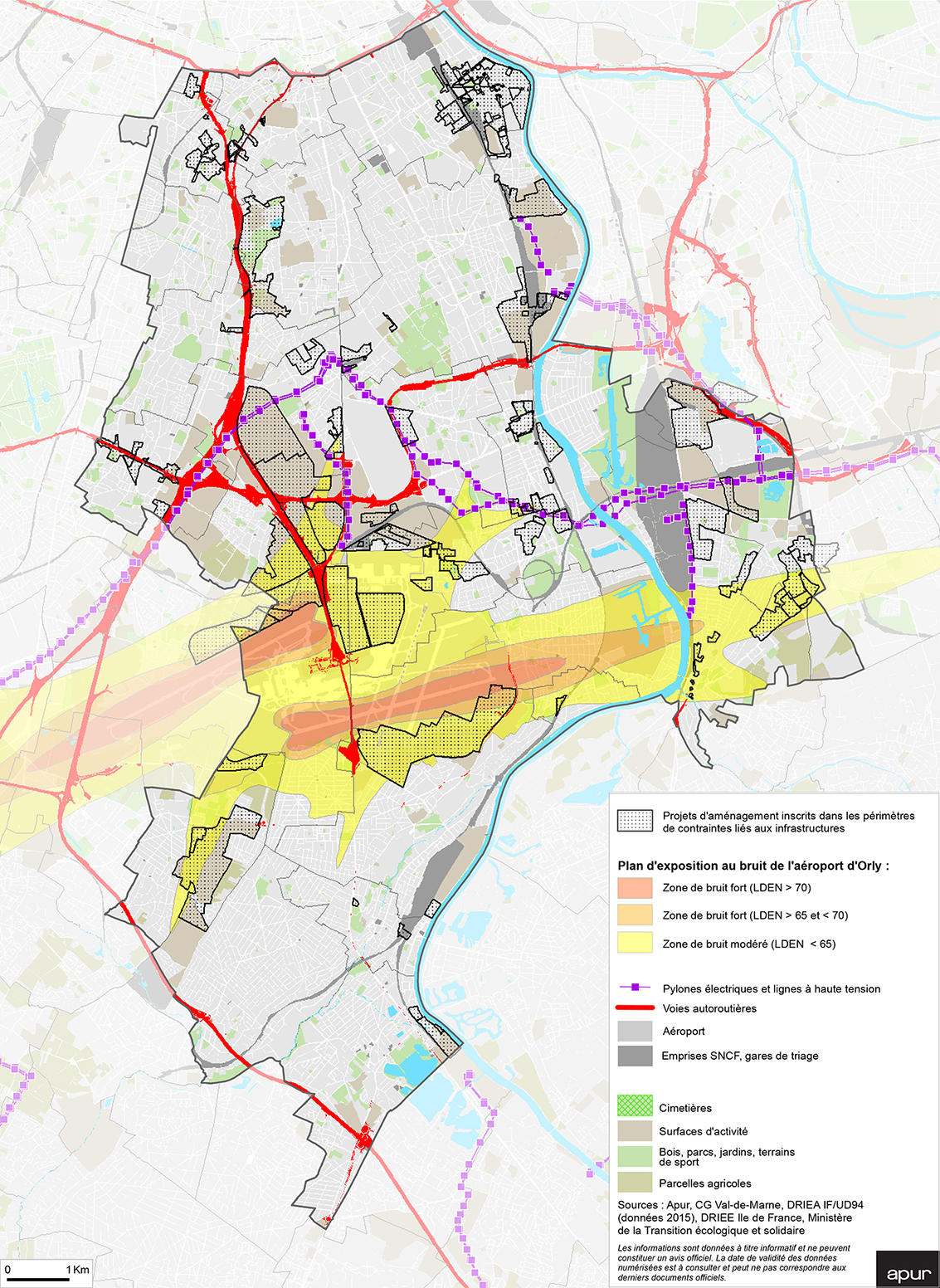 Grand-Orly Seine Bièvre T12_Contraintes d'infrastructures avec secteurs d'aménagement