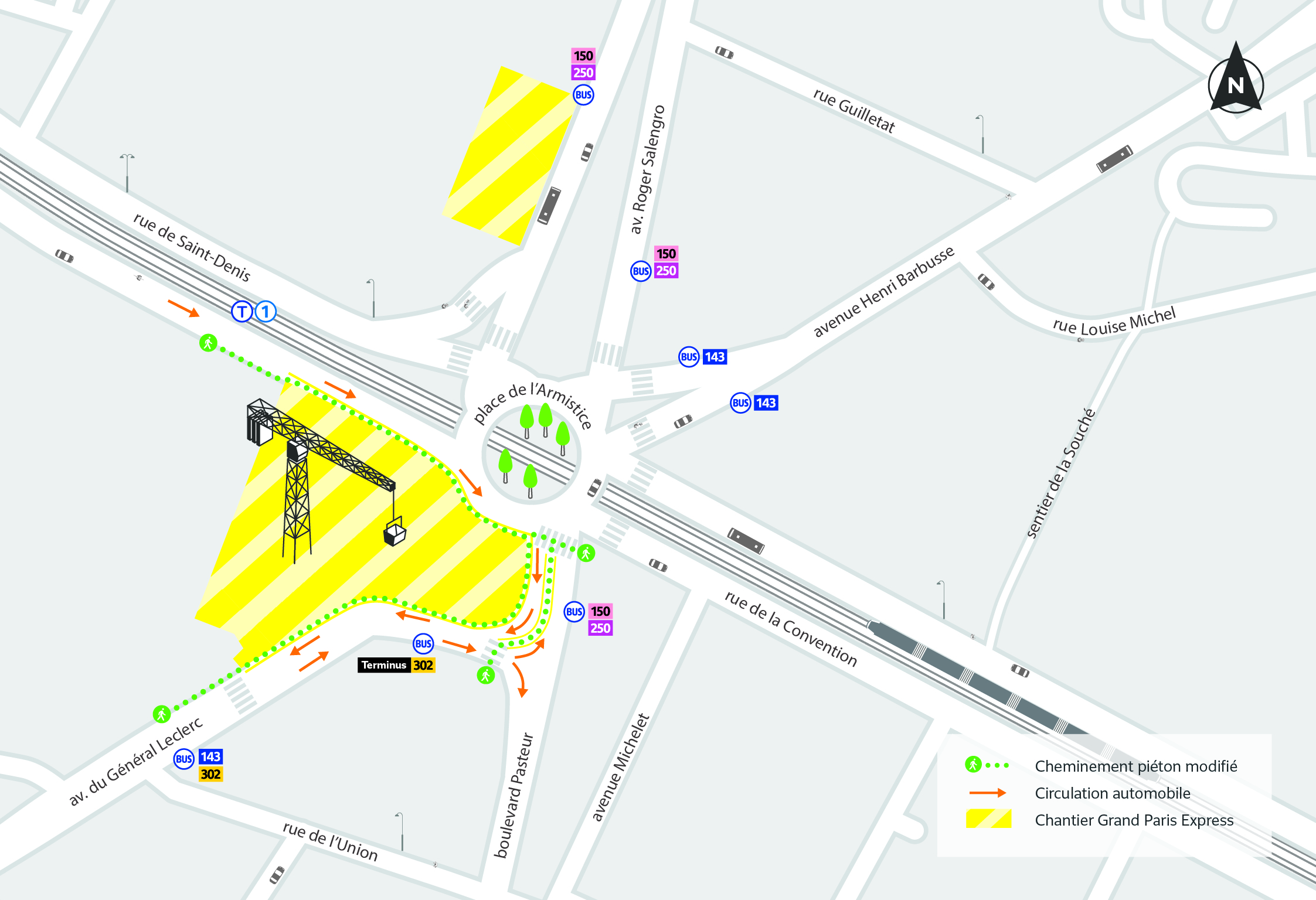 Plan du chantier de la gare La Courneuve Six-Routes.jpg