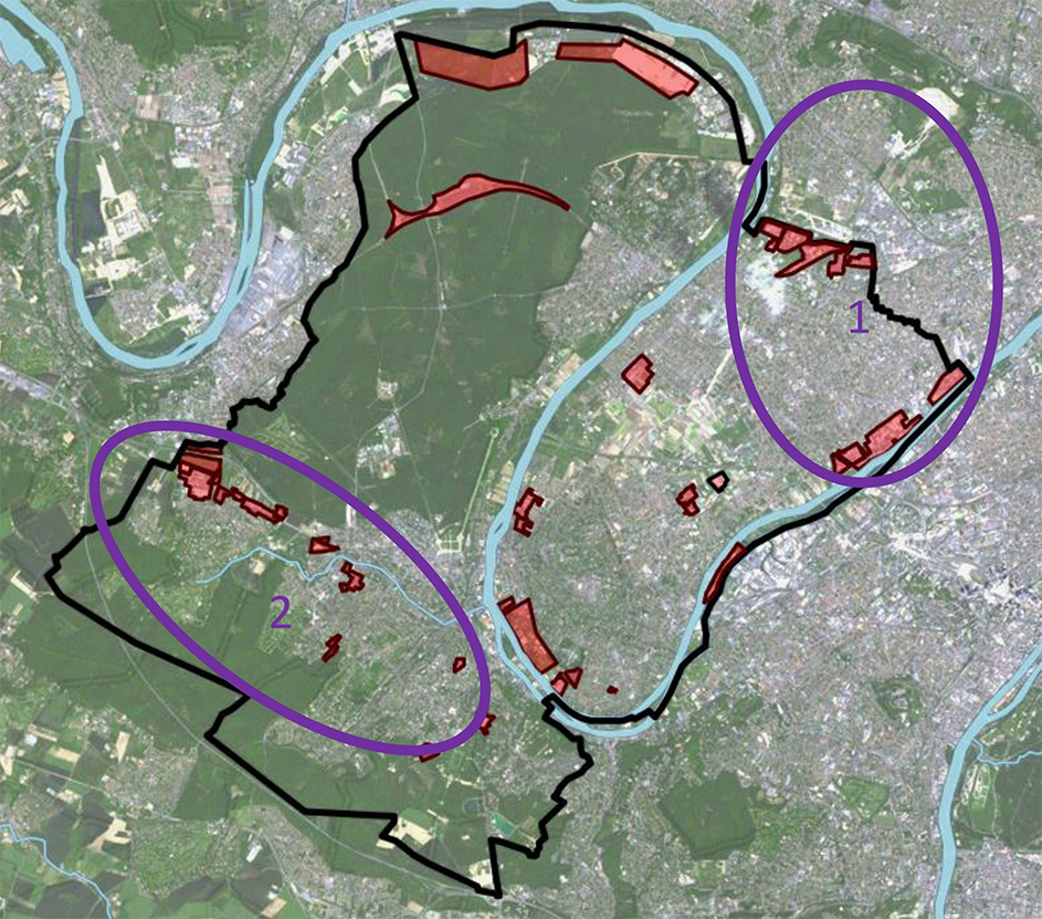 Deux secteurs de zones d'activités à étudier