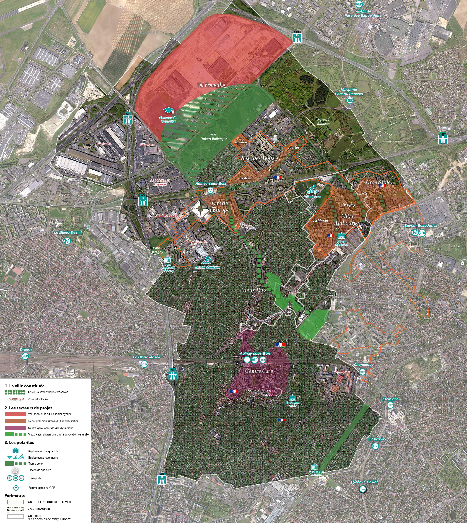 Aulnay Secteurs projets urbain