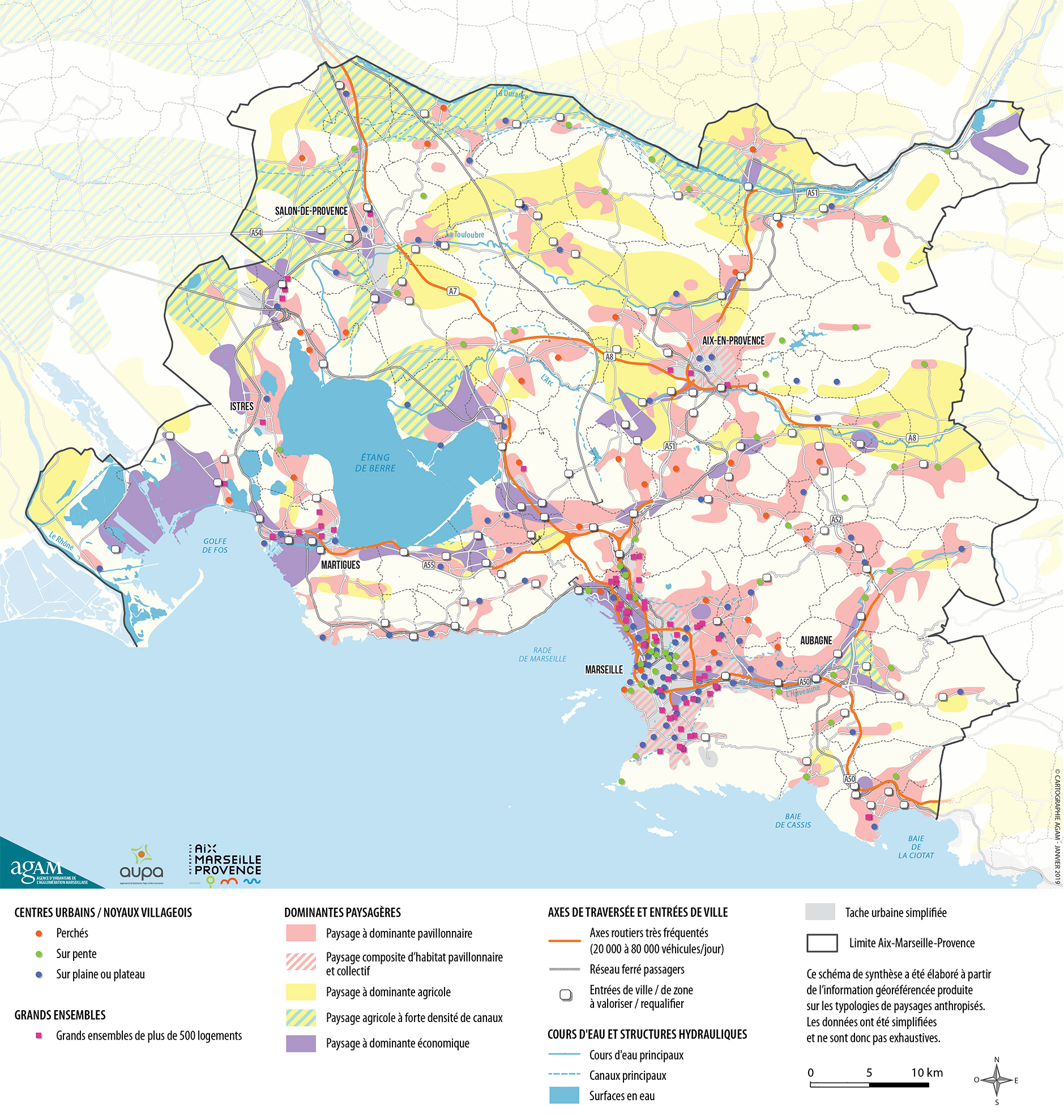 AMP Schéma de synthèse des typologies des paysages anthropisés