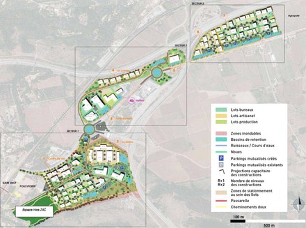 Varecopole 3 secteurs opérationnels plan masse