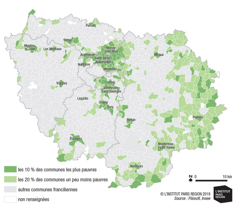 IdF Carte communes les plus pauvres