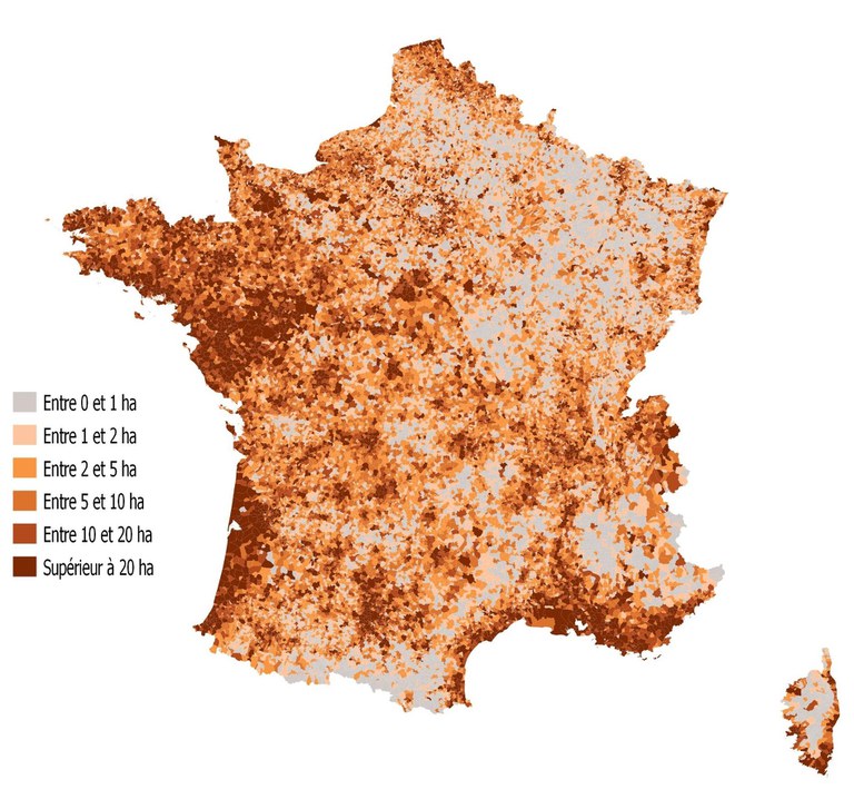 Artificialisation des sols : consommation d'hectares 2009 2017