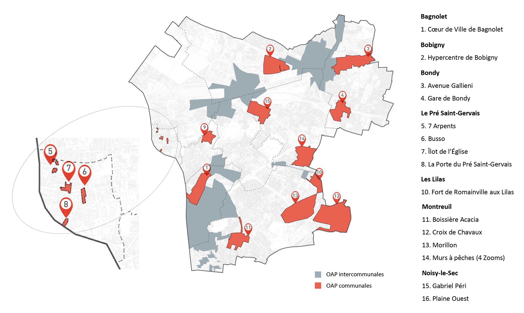 Les 15 OAP sectorielles communales