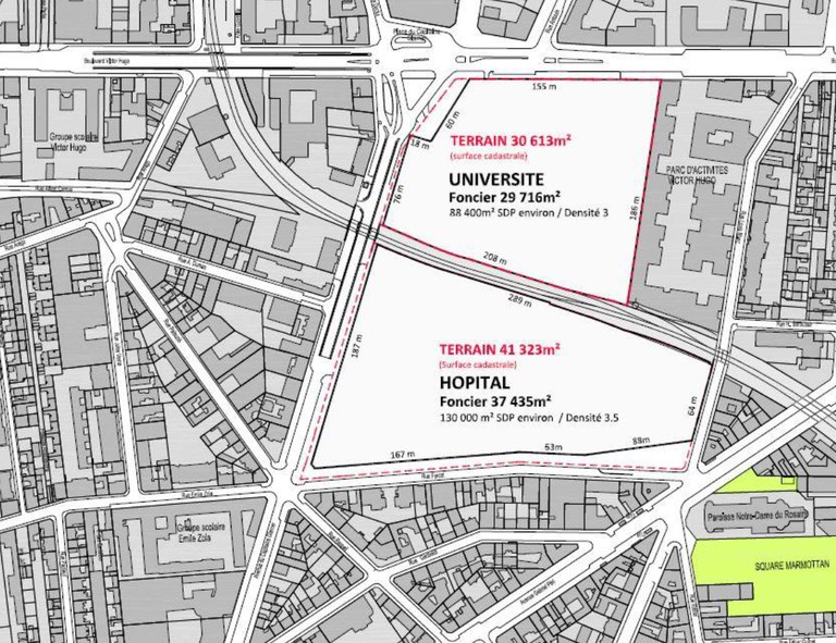 Saint-Ouen CHUGPN fonciers capacités et implantation