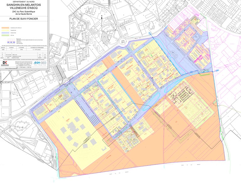 Villeneuve d'Ascq ZAC de la Haute-Borne propriété foncière