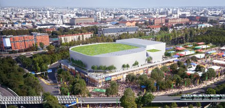 Paris Gare des Mines Bouygues Arena2 vue aérienne CROPED