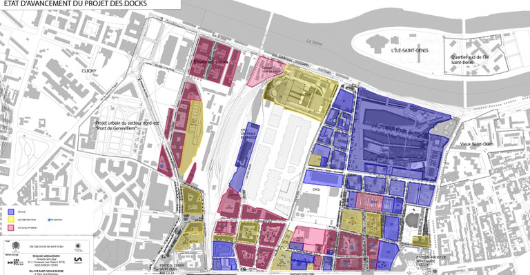 Saint-Ouen Docks ZAC Sequano BécardMap état d'avancement avril 2020 CROPED