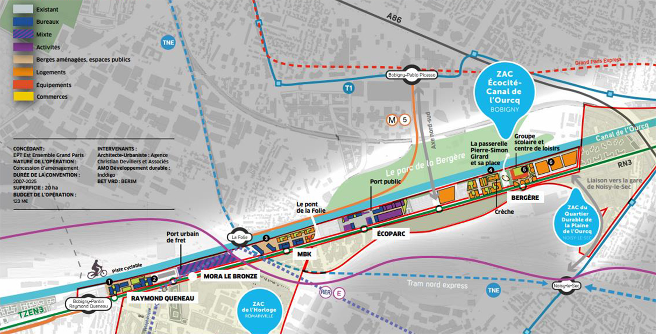 Plan de la ZAC EcoCité à Bobigny