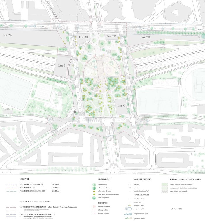 Paris porte de Montreuil place plan masse TVK février 2020