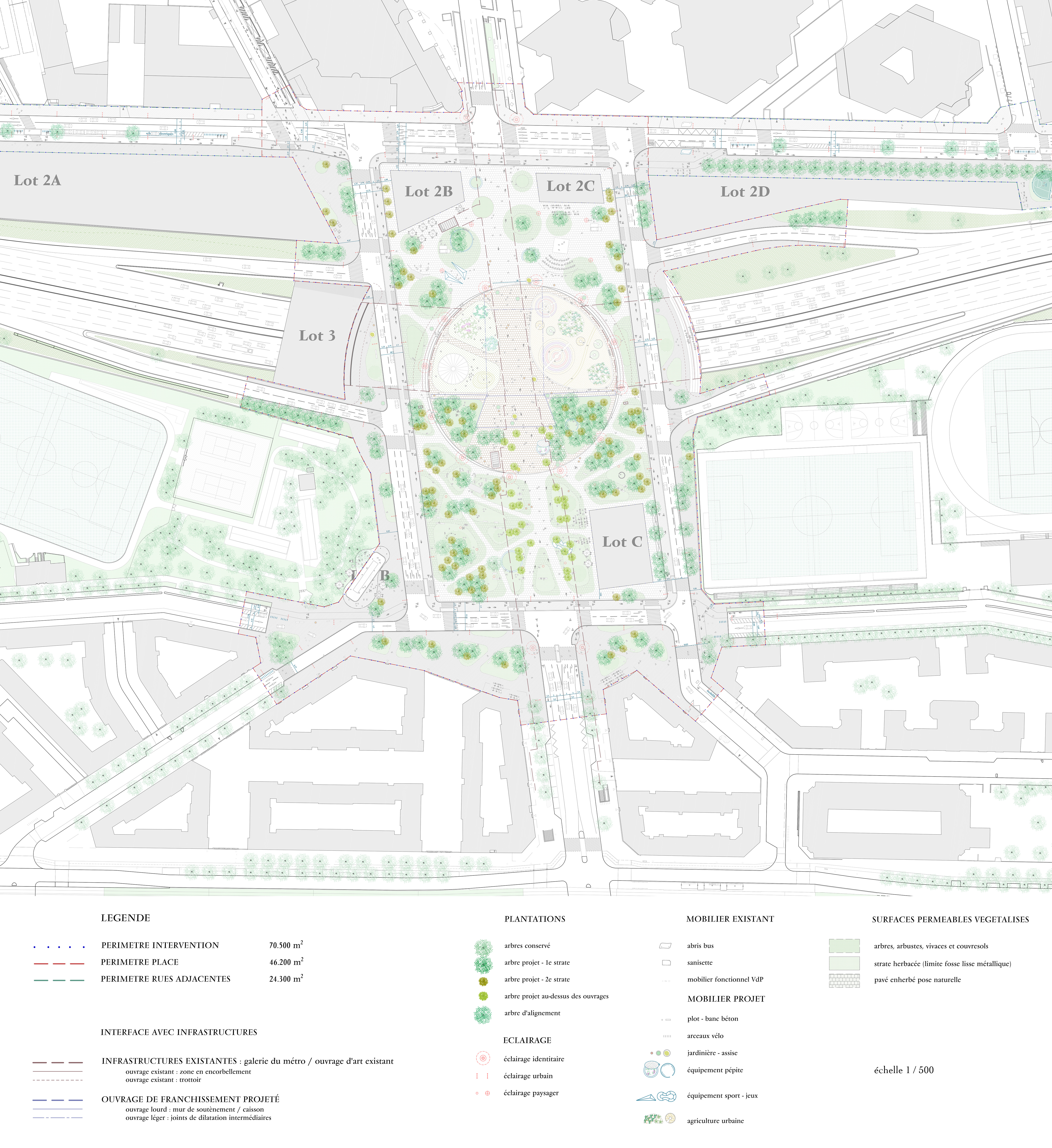 Paris porte de Montreuil place plan masse TVK février 2020