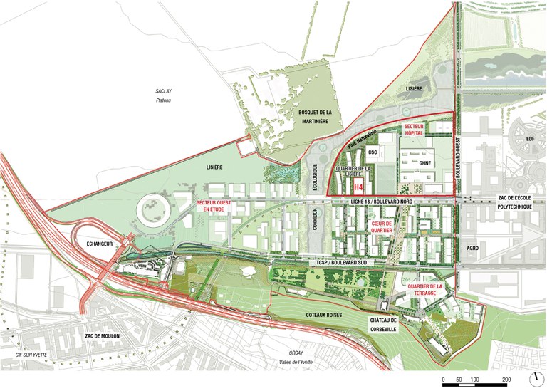 Epaps - Corbeville - Résidence étudiante - Localisation et quatre grands secteurs de la ZAC.jpg