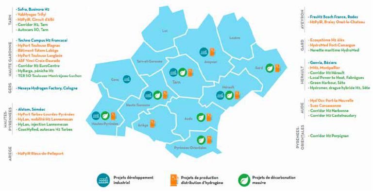 Luchon Cartographie principaux projets hyrdogène en Occitanie.png