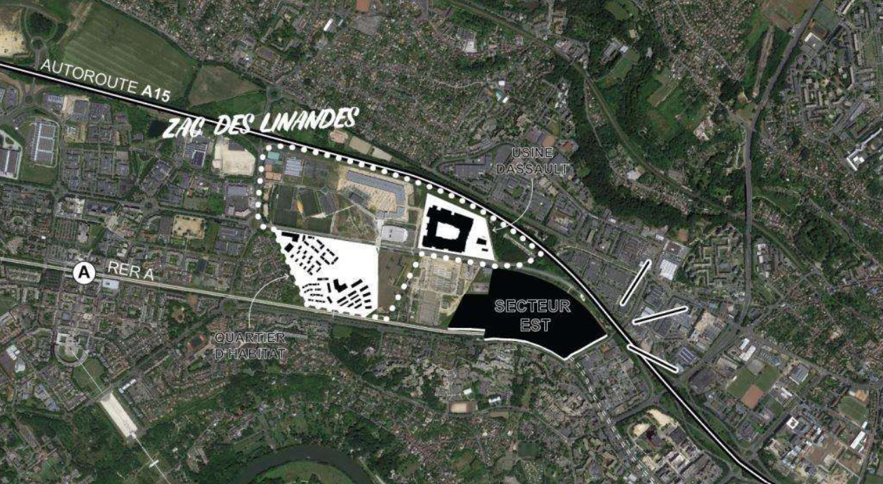 Cergy_plan de situation du secteur Est des Linandes.png