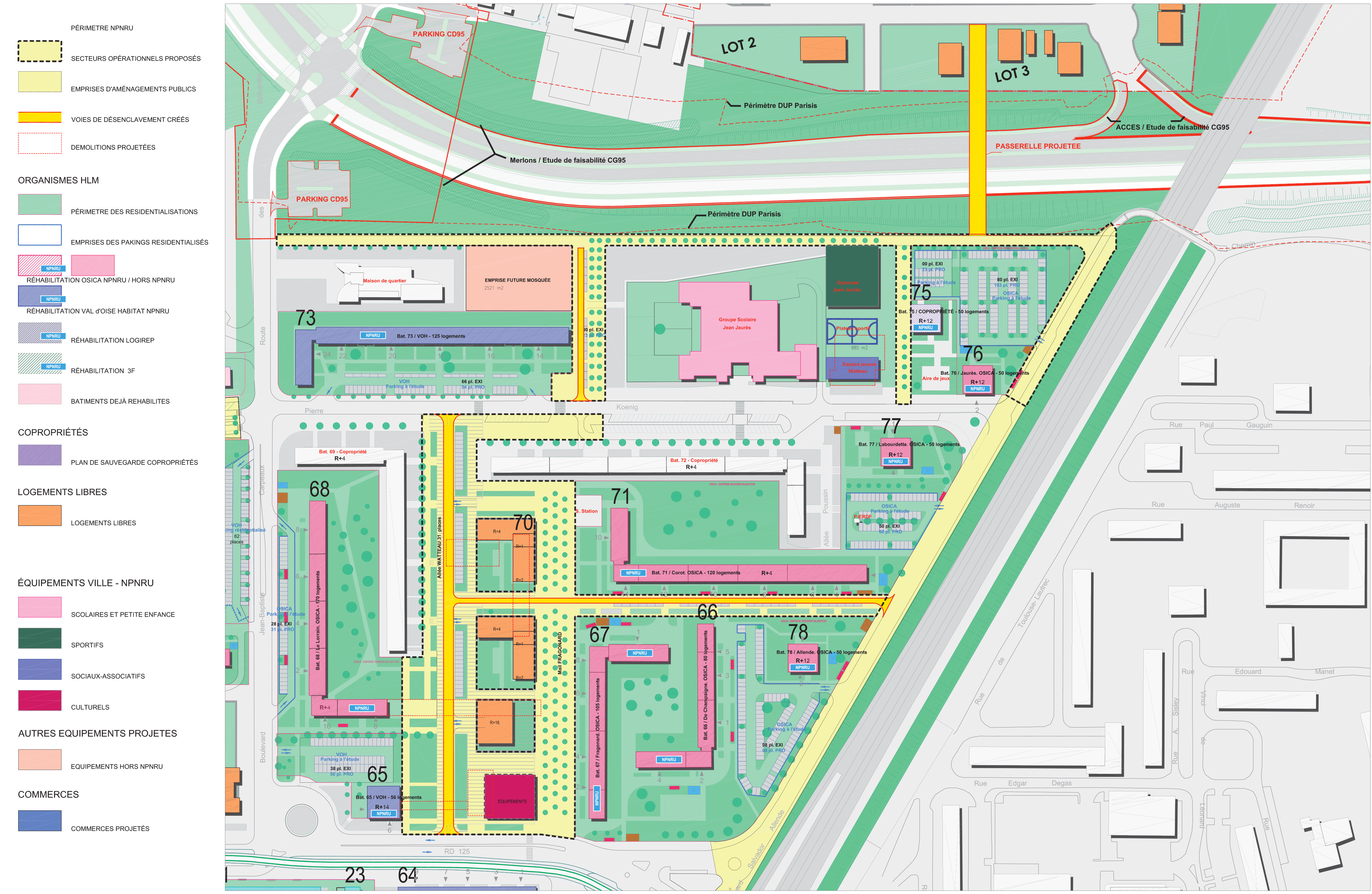 Sarcelles Secteur Watteau aménagements projetés Fortier Setec.png