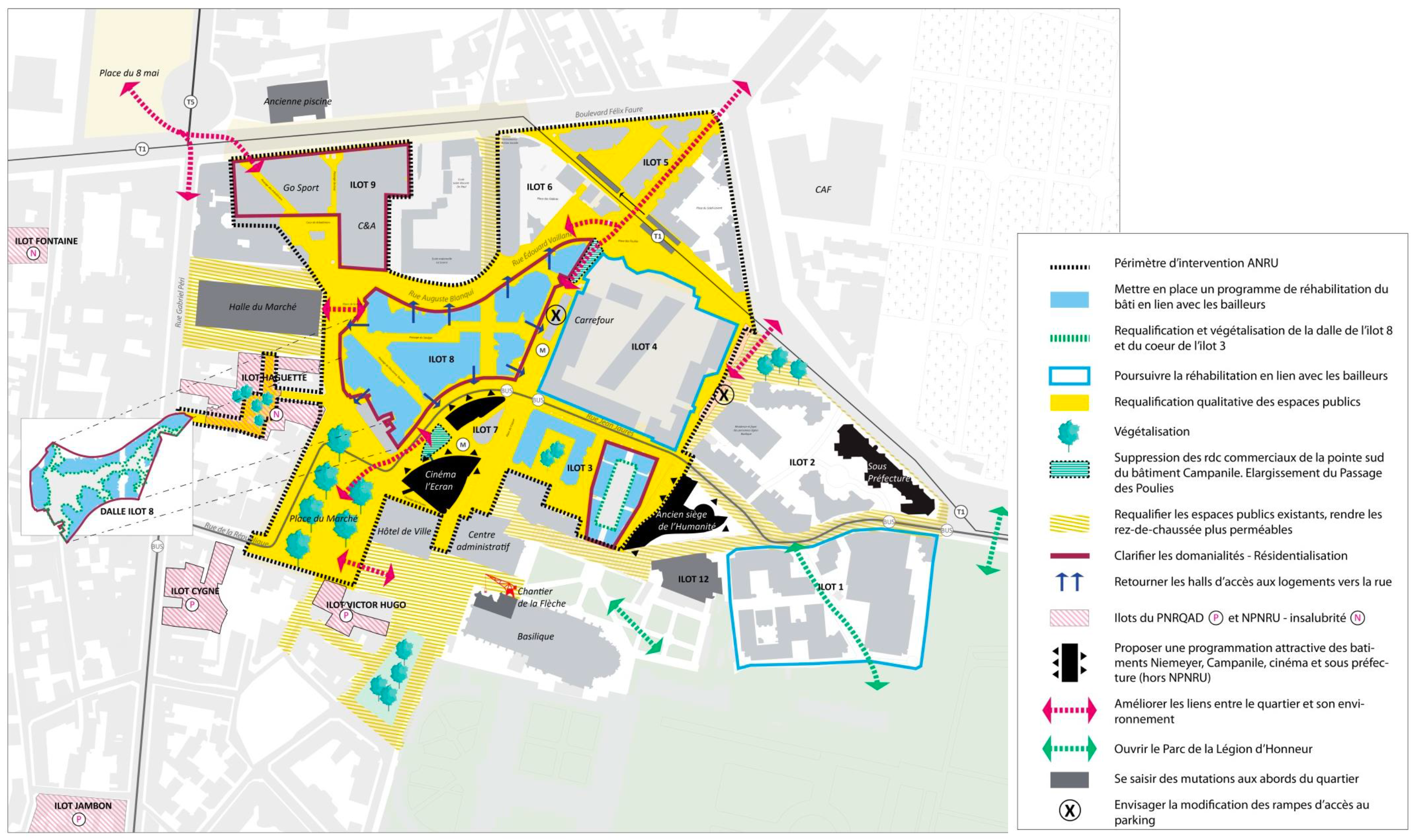 Saint-Denis NPNRU Centre-ville plan guide Fortier.png